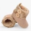 Chausson Bébé Boutons Fourrure
