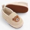 Chausson Bébé Ours Beige Antidérapant