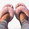 Chausson Claquette Fourrure Rose