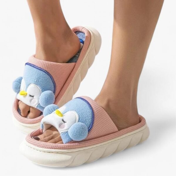 Chausson Claquette Pingouin Peluche