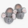 Chausson Éléphant Peluche Gris