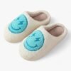 Chausson Emoji Sourire Éclair Blanc