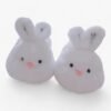 Chausson Lapin Peluche Blanc Antidérapant