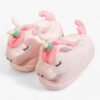 Chausson Licorne Peluche Rose