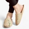Chausson Mule Broderie Florale