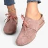 Chausson Mule Femme Cuir à Lacets