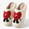 Chausson Mules Coeur Peluche
