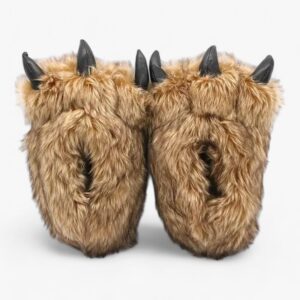 Chaussons Patte D'ourson - Pantoufles En Peluche Chaudes Et Antidérapantes