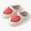 Chausson Peluche Coeur Rouge