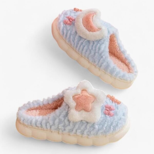 Chausson Peluche Étoile et Lune