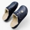 Chausson Sabot Fourré Noir et Bleu