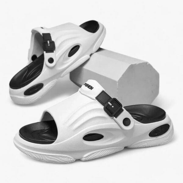 Chausson Sandale Ergonomique Blanc et Noir