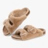 Chausson Sandale Fourrure Beige