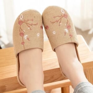 Chausson Mule Broderie Florale