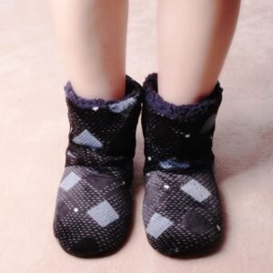 Chausson Botte Motif Carreaux