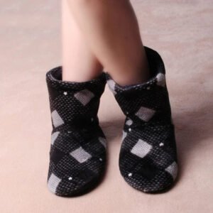 Chausson Botte Motif Carreaux