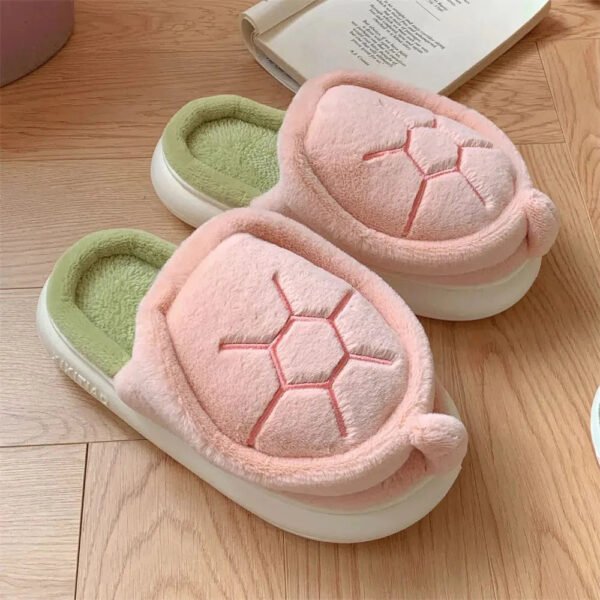 Chausson Tortue Peluche Antidérapant