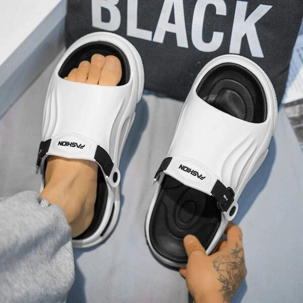 Chausson Sandale Ergonomique Blanc et Noir