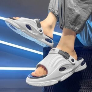 Chausson Sandale Ergonomique Blanc et Noir