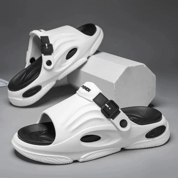 Chausson Sandale Ergonomique Blanc et Noir