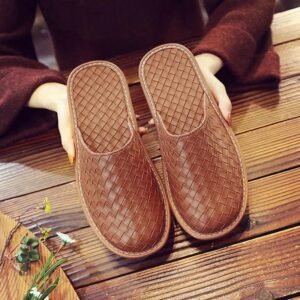 Chausson Tressé Similicuir Mule