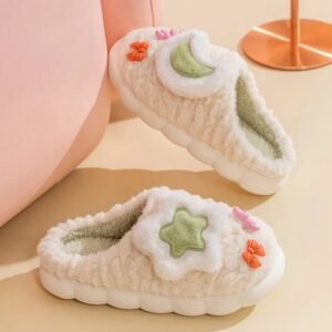 Chausson Peluche Étoile et Lune