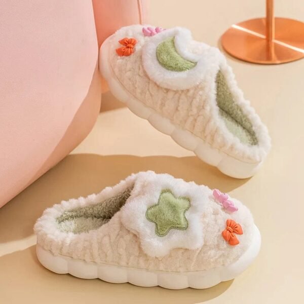 Chausson Peluche Étoile et Lune