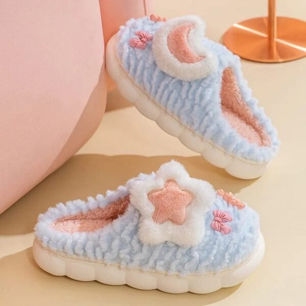 Chausson Peluche Étoile et Lune