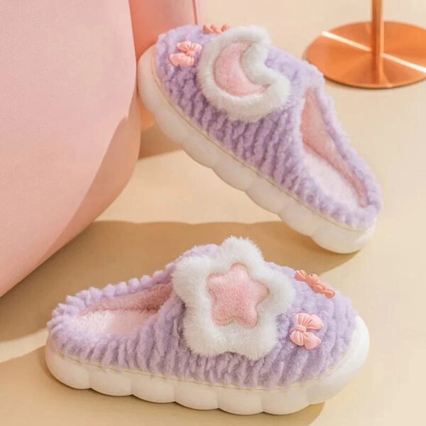 Chausson Peluche Étoile et Lune