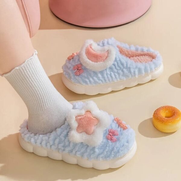 Chausson Peluche Étoile et Lune