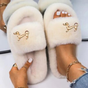 Chausson Claquette Fourrure Chien