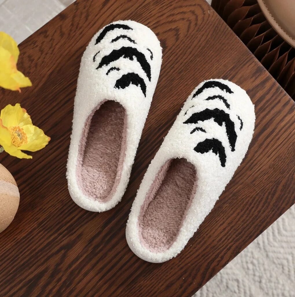 Chausson Femme Fourrure Tigre Blanc