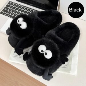 Chausson Peluche Kawaii Monstre Noir