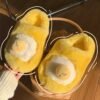 Chausson Kawaii Oeuf Peluche Jaune