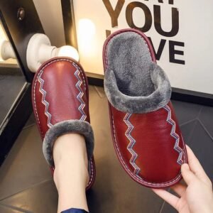 Chausson Mules Hiver Fourrure Zigzag