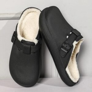 Chausson Mule Fourré Noir