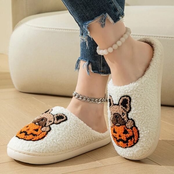 Chausson Femme Chien Citrouille