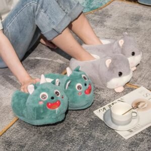 Chausson Monstre Peluche Vert