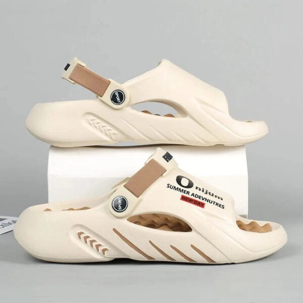 Chausson Claquette Sport Noir et Orange