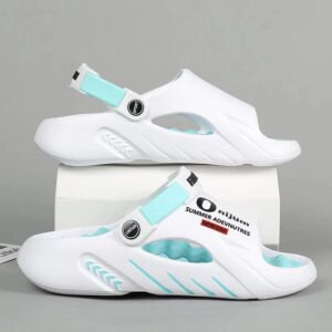 Chausson Claquette Sport Noir et Orange