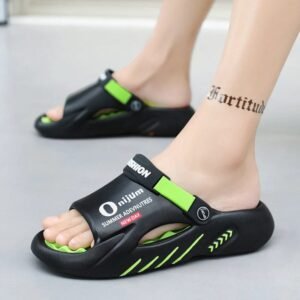 Chausson Claquette Sport Noir et Orange