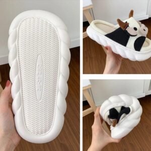 Chausson Sandale Vache Peluche