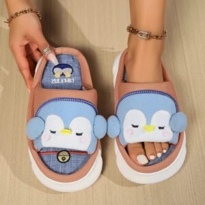 Chausson Claquette Pingouin Peluche