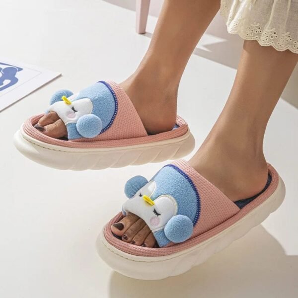 Chausson Claquette Pingouin Peluche