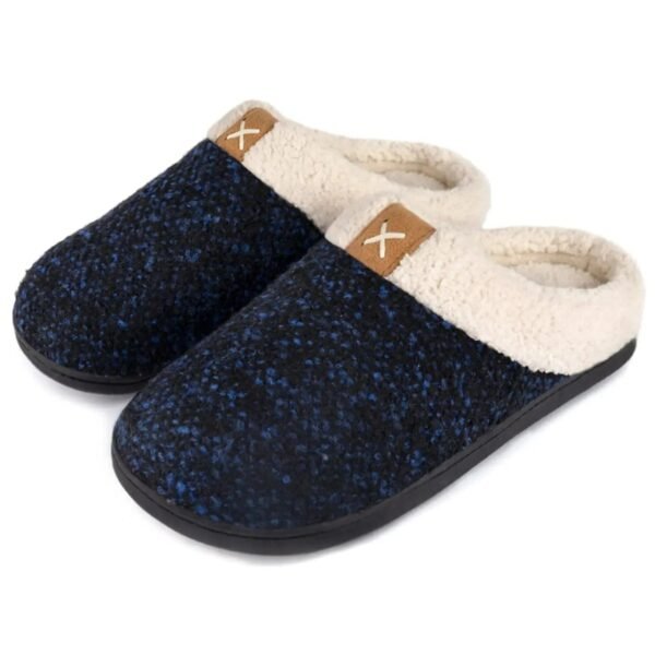 Chausson Mule Laine et Fourrure Noir