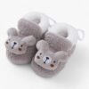 Chausson Bébé Ours Gris en Peluche ok