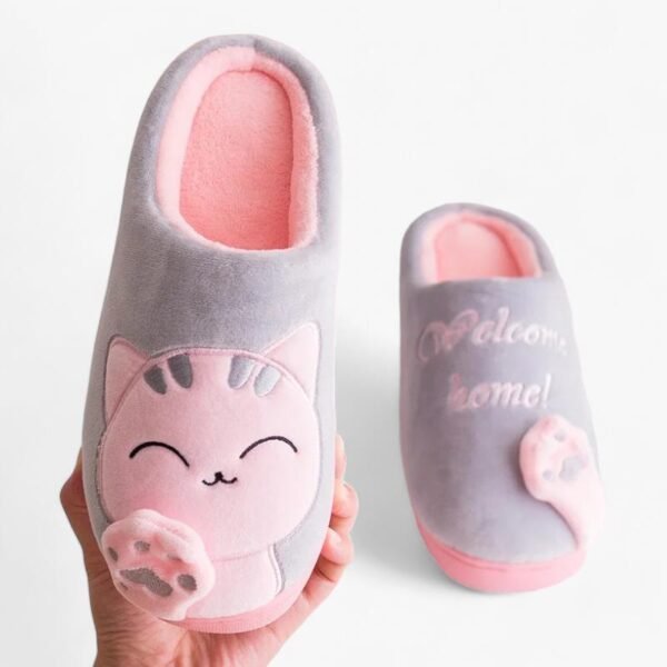 Chausson Femme Chat Kawaii Welcome ok