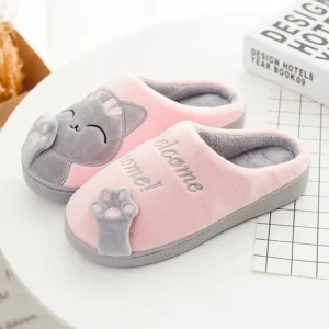 Chausson Femme Chat Kawaii Welcome