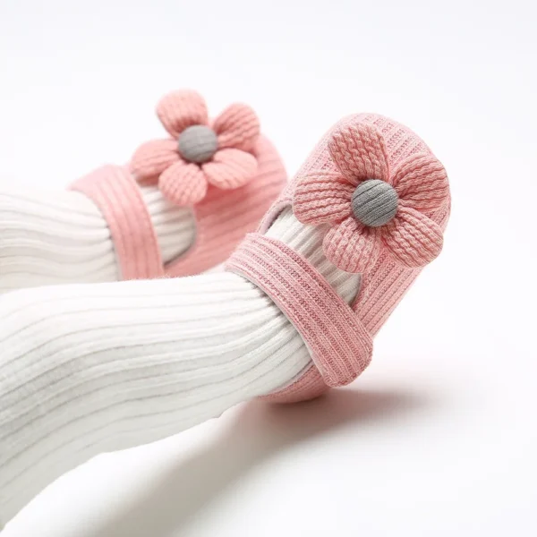 Chausson Bébé Fille Fleur 3D
