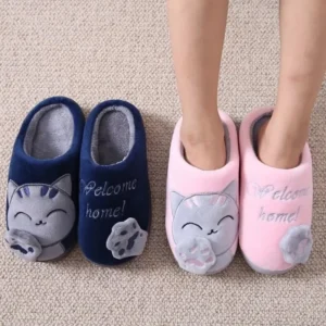 Chausson Femme Chat Kawaii Welcome